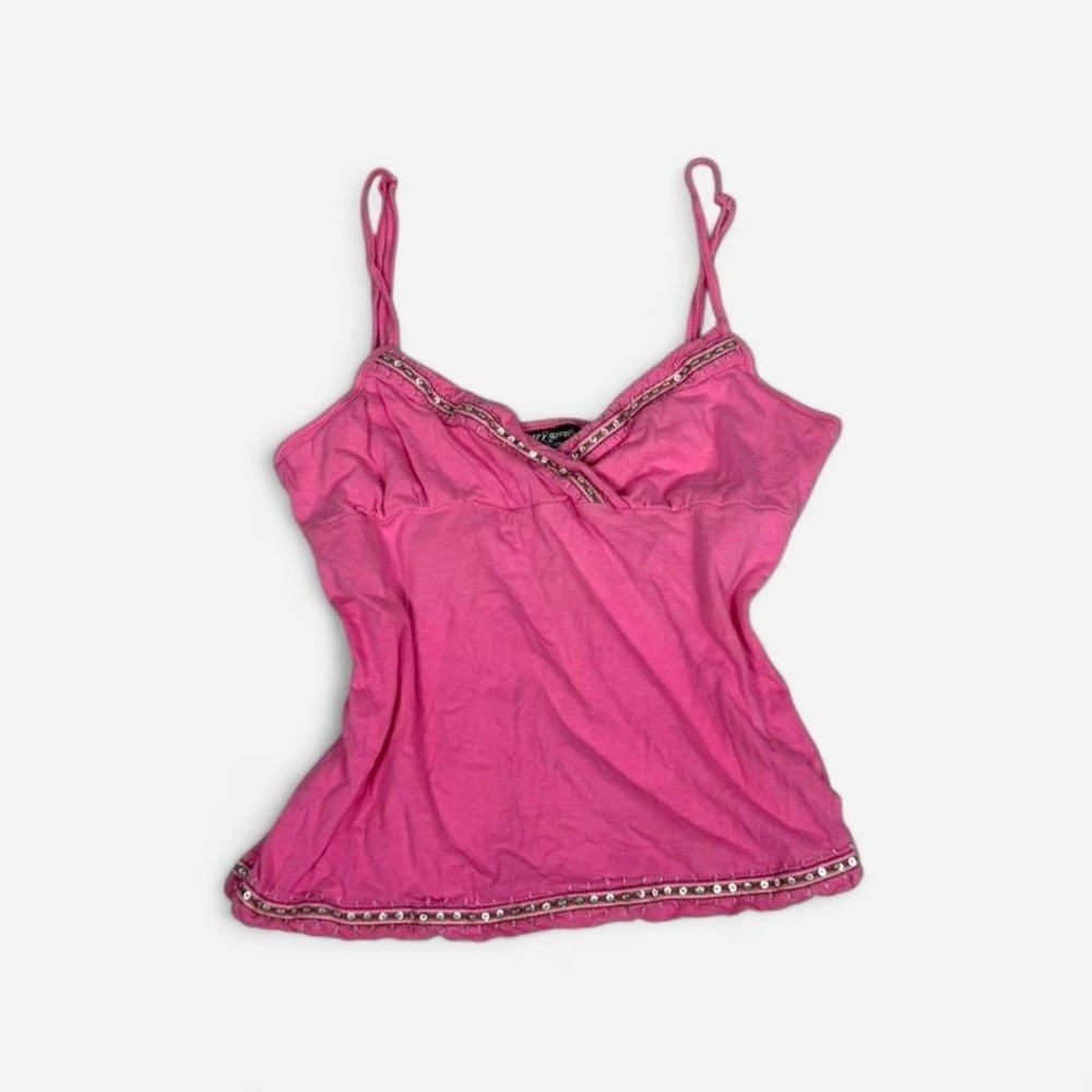 Vintage y2k Self Esteem pink sequin babydoll fairy tank top